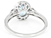 Blue Aquamarine Rhodium Over 10k White Gold Ring 1.23ctw