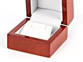 Wooden Presentation Earring/Pendant Box with White Faux Leather Lining