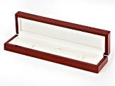 Wooden Presentation Bracelet Box with White Faux Leather Lining