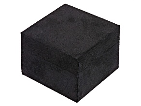 Black Velvet Presentation Ring Box with White Faux Leather Lining