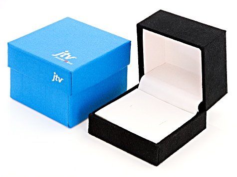 Black Velvet Presentation Ring Box with White Faux Leather Lining