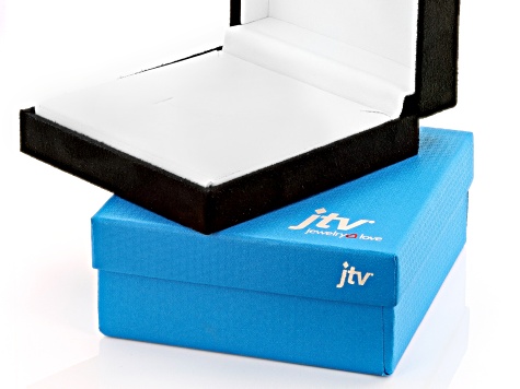 Black Velvet Presentation Pendant Box with White Faux Leather Lining