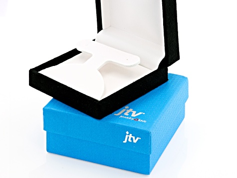 Black Velvet Presentation Earring Box with White Faux Leather Lining