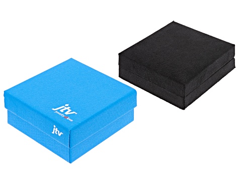 Black Velvet Presentation Earring Box with White Faux Leather Lining