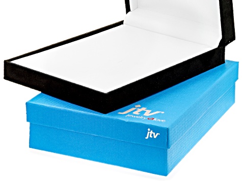 Black Velvet Presentation Small Necklace Box with White Faux Leather Lining