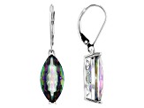 Multi-Color Quartz Rhodium Over Sterling Silver Earrings 6.46ctw