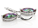 Multi-Color Quartz Rhodium Over Sterling Silver Earrings 6.46ctw