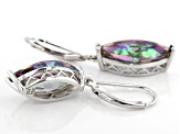 Multi-Color Quartz Rhodium Over Sterling Silver Earrings 6.46ctw
