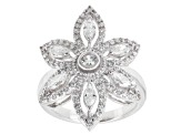 White Cubic Zirconia Sterling Silver Ring 2.81ctw
