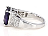Purple amethyst rhodium over sterling silver ring 4.09ctw