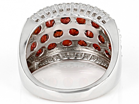 Red Rhodium Over Sterling Silver Ring 4.02ctw