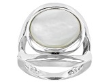 Blue larimar Rhodium Over Sterling Silver "Spinner" Ring