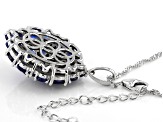 Blue Kyanite Rhodium Over Sterling Silver Pendant with Chain. 6.96ctw