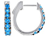 Blue Apatite Rhodium Over Sterling Silver Hoop Earrings 1.04ctw