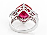 Red Lab Created Ruby Rhodium Over Sterling Silver Ring 8.15ctw