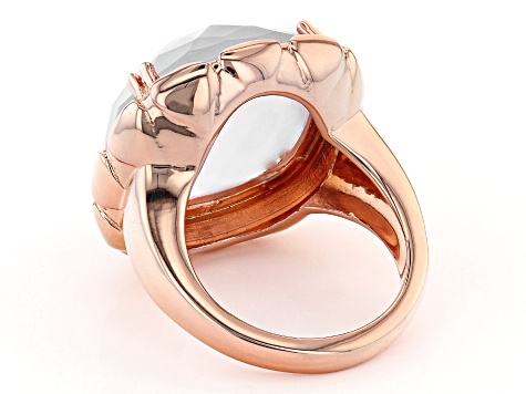 Pink Rose Quartz 18k Rose Gold Over Sterling Silver Ring