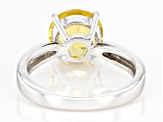 Yellow Apatite Rhodium Over Sterling Silver Solitaire Ring 2.44ct