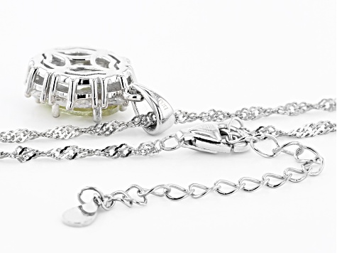 Yellow Apatite Rhodium Over Silver Pendant With Chain 3.11ct