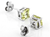 Yellow Apatite Rhodium Over Silver stud Earrings 2.18ctw