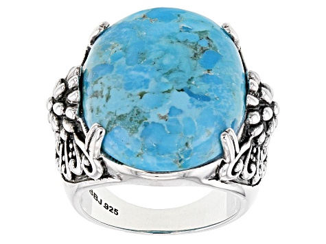 Blue Turquoise Sterling Silver Ring - JHH216 | JTV.com