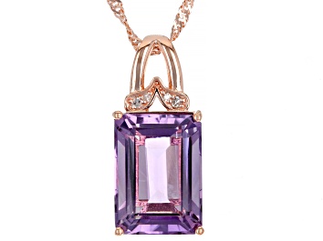 Picture of Lavender Amethyst 18k Rose Gold Over Silver Pendant With Chain 6.07ctw