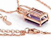 Lavender Amethyst 18k Rose Gold Over Silver Pendant With Chain 6.07ctw