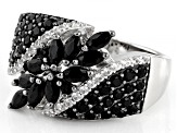 Black Spinel Rhodium Over Sterling Silver Ring 1.73ctw