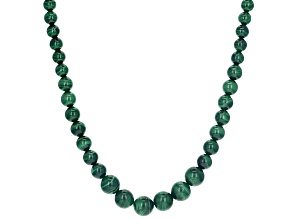 Green malachite sterling silver necklace