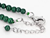 Green malachite sterling silver necklace