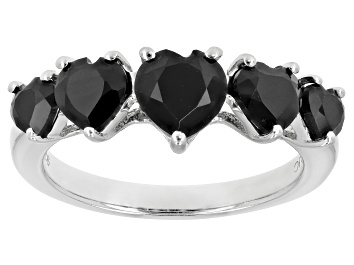 Picture of Black Spinel Rhodium Over Sterling Silver 5-Stone Ring 2.25ctw