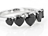 Black Spinel Rhodium Over Sterling Silver 5-Stone Ring 2.25ctw