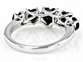 Black Spinel Rhodium Over Sterling Silver 5-Stone Ring 2.25ctw