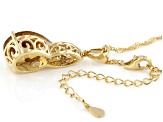 Champagne Quartz 18k Yellow Gold Over Sterling Silver Pendant With Chain 7.77ctw