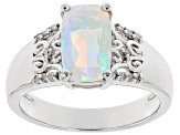 Multi-Color Ethiopian Opal Rhodium Over Sterling Silver Ring 1.22ctw