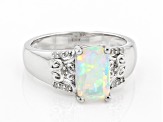 Multi-Color Ethiopian Opal Rhodium Over Sterling Silver Ring 1.22ctw