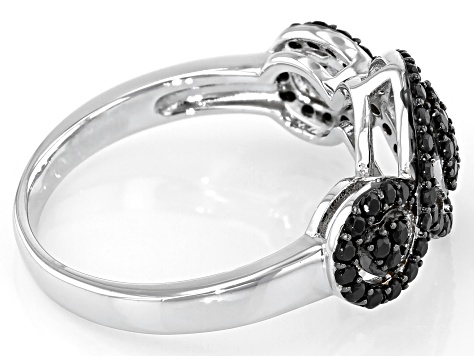 Black Spinel Rhodium Over Sterling Silver Ring 0.64ctw