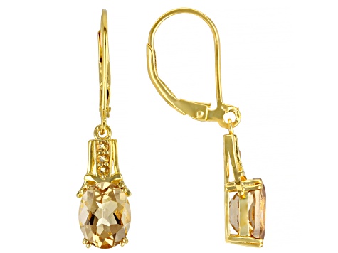 Yellow Quartz 18K Yellow Gold Over Sterling Silver Earrings 3.04ctw