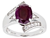 Red Ruby Rhodium Over Sterling Silver Ring 3.57ctw