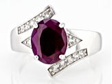 Red Ruby Rhodium Over Sterling Silver Ring 3.57ctw