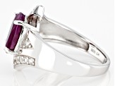 Red Ruby Rhodium Over Sterling Silver Ring 3.57ctw