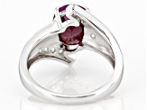 Red Ruby Rhodium Over Sterling Silver Ring 3.57ctw