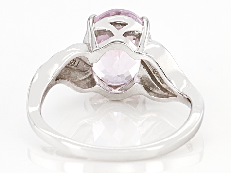Pink Kunzite Rhodium Over Sterling Silver Ring 2.62ctw