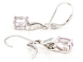 Pink Kunzite Rhodium Over Sterling Silver Dangle Earrings 3.00ctw