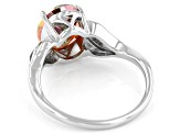 Multi Color Quartz Rhodium Over Sterling Silver Ring 2.00ctw