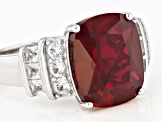 Red Lab Created Ruby Rhodium Over Sterling Silver Ring 6.18ctw