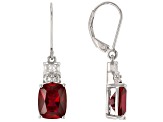 Red Lab Created Ruby Rhodium Over Sterling Silver Earrings 7.22ctw