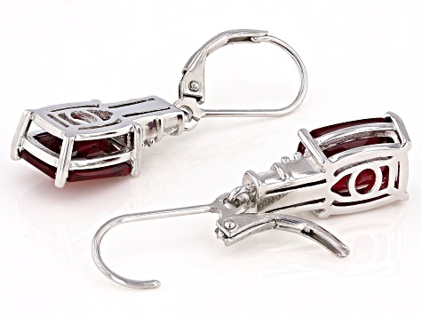 Red Lab Created Ruby Rhodium Over Sterling Silver Earrings 7.22ctw