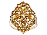 Yellow Citrine 18K Yellow Gold Over Silver Ring 3.43ctw