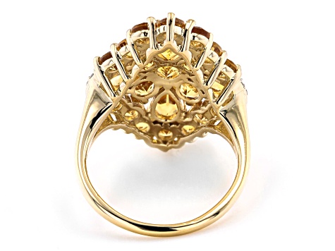 Yellow Citrine 18K Yellow Gold Over Silver Ring 3.43ctw