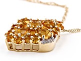 Yellow Citrine 18K Yellow Gold Over Silver Pendant With Chain 3.43ctw